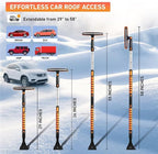 55" Telescopic Snow Brush and Ice Scraper for Car Windshield & Windows | 270° Rotating Snow Broom with Squeegee | Extendable Snow Removal Brush for SUV, Truck, and Car