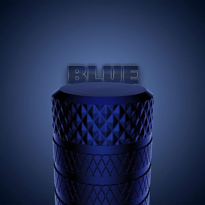 Tire Valve Stem Caps, Blue, 4 pcs/Pack, Anodized Aluminum Tire Valve Cap Set, Corrosion Resistant, Universal Stem Covers for Cars Trucks Motorcycles SUVs and Bikes