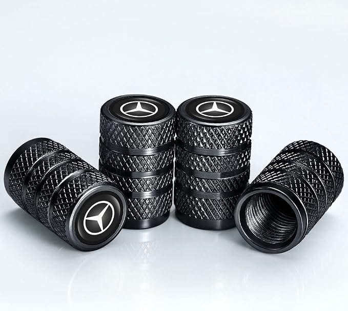 Car Tire Valve Stem Caps for Automobiles,Dust Caps Compatible with Mercedes Benz CESM CLK GLK GL AB GLS GLE AMG Series Car Tires，Alloy Leak-Proof Valve Cover
