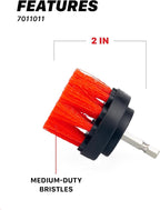 2" Universal M8 Medium-Duty Upholstery & Carpet Drill Brush – Power Scrubber Attachment for Car Detailing – Removes Grime, Stains & Spots from Fabric, Seats & Carpets