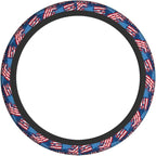 Blue American Flag Patriotism Steering Wheel Cover Car Accessories Cute for Women Girls Girly Universal 15 Inch Neoprene Auto Interior Decor Anti Slip Car Truck Protector