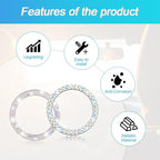 Car Bling Rhinestone Engine Start Ring Stickers, 1 Single Drainage Drill and 1 Double Drainage Drill Car Start Button Cover, Key Ignition Knob Bling Ring Decals, Bling Car Accessories(Set Multicolor)