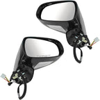 Driver and Passenger Side Mirror Assembly Set Power Heated Puddle Light Paint to Match Smooth Black Compatible with 2006-2008 Lexus IS250 2006-2008 Lexus IS350