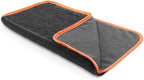 Microfiber Car Drying Towels, Cleaning Cloth Towels, Twist Pile Rapid Drying Orange Edge Car Microfiber Towels for Car Detailing, Pack of 3, 16.5 x 16.5 Inch, 600 GSM, Gray-MT040