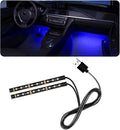 Car LED Strip Light, 24 LED RGB Auto Under Dash Interior Atmosphere Lights, USB Vehicle Decorative Lamp Ambient Night Light Strip, Lighting Kit Car Accessories (Blue)