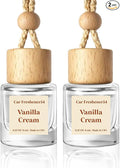 Car Air Freshener Diffuser 2 Pack Hanging Air Freshener Diffuser - Vanilla Cream Fragrance Oil Air D iffuser for Car, 45+ days Long Lasting Fragrance Made in USA C ar Air Fresheners (V54)