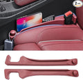 Car Seat Gap Filler 2 Pack with 180° Flip Design - Premium TPE Seat Console Organizer with Storage Box - Universal Fit for Car SUV Truck - Anti-Drop Crevice Blocker (Burgundy)