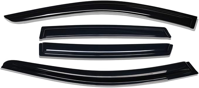 Extra Durable Outside-Mount Auto Vent Window Visor, Fits 2013-2018 Nissan Altima (Sedan), UV Protection Rain Guard, Original Wind Deflector, No-Drill Easy Install, Dark Smoke, 4-Pcs