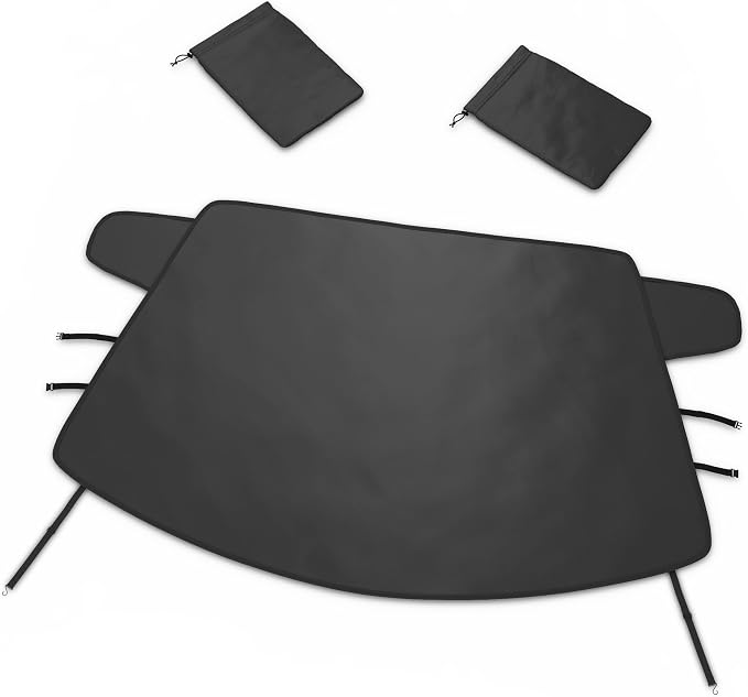 Custom-fit Snow Cover Compatible with 2008-2016 Chrysler Town & Country Minivan, Windshield Cover Comes with Rear Mirror Cover