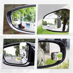 ZIMISI Rectangle Blind Spot Car Mirror, 2.5" HD Glass Wide Angle Convex Mirror with Adjustable Stick, 360 Degree Frameless Rear View Mirrors for Car, SUV,Truck (Rectangular)