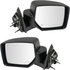 Driver & Passenger Side Power Heated Mirror Set Textured Black Compatible with 2008-2012 Jeep Liberty CH1320371 CH1321371