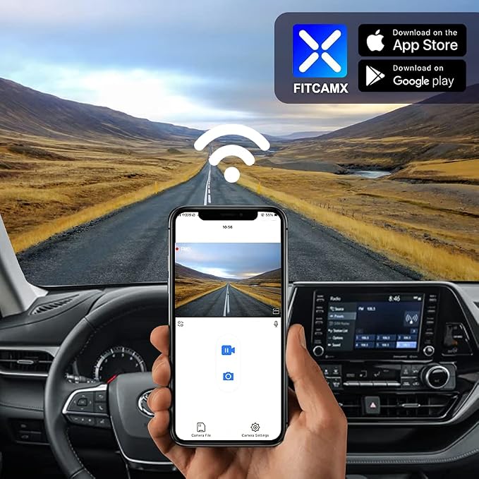 4K Dash Cam Suitable for Toyota Highlander 2020-2026 & Highlander Hybrid (Gen4/UX70), OEM Factory Look, UHD 2160P Video, Built-in WiFi & APP, Loop Recording, G-Sensor, Plug & Play, 64GB Card