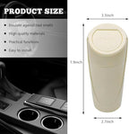 Car Trash Can Bin with Lid, Mini Vehicle Cup Holder Organizer Leakproof Garbage Bin, Waterproof Cup Type Trash Can Multi-Function Storage Container for RV Home Office (Beige)
