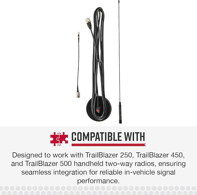 Cobra GMRS Road Trip Antenna Full Kit with Accessories for Vehicle Use - in-Vehicle GMRS Antenna Kit for GMRS Mobile and Handheld Radios, Improved Range and Mobile Capability