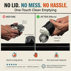 Car Trash Can Cup Holder | Micro Car Trash Can | Fits Flush in Most Cupholders | 3.5" x 3.5" | Traps More & Empties Less, Patent-Pending Compaction, Holds Small Garbage, Black/Black