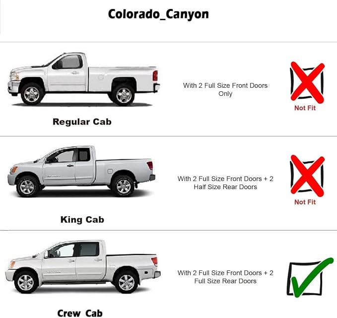 Side Wind Vent Deflector Sun Rain Guards for 2023-2025 Chevrolet Colorado & GMC Canyon Crew Cab,4pcs Outside Mount Style Dark Smoke Nice Window Visor 94218