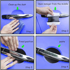 4Pcs Universal 3D Carbon Fiber Car Door Handle Paint Scratch Protector Sticker Auto Door Handle Cups Protective Pad (M)