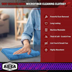 AIDEA Microfiber Cleaning Cloth, 800PK, Microfiber Towels for Cars, Shop Towels Cleaning Rags, Premium Wash Cloths, Absorbent Towel for SUVs, House, Kitchen, Commercial, Cleaning Supplies 12×12"