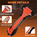 SINSEN Car Safety Hammer Set of 2 Emergency Escape Tool Auto Car Window Glass Hammer Breaker and Seat Belt Cutter Escape 2-in-1 for Family Rescue & Auto Emergency Escape Tools