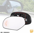Left Driver Side Mirror Glass Replacement for 09-14 Chevy Silverado Suburban Tahoe Avalanche GMC Sierra Yukon Cadillac Escalade Rearview Side Heated Mirror with signal Arrow light Replace GM1325138