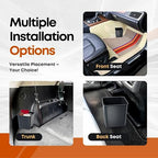 Car Trash Can Waterproof Vehicle Garbage Bin, Leakproof Anti Slip Floor Mat Clip Trash Bag Holder for Car, Truck, SUV, Van Portable Auto Trash Container with Stability Clips (Gray, Small)