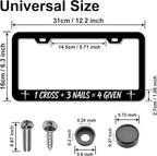 Christian License Plate Frames，Jesus Car Accessories for Women and Men ，Cute License Plate，Aluminum License Plate Frame Fits Standard US Vehicles Size 12.2 x 6 Inch (Black-Jesus)