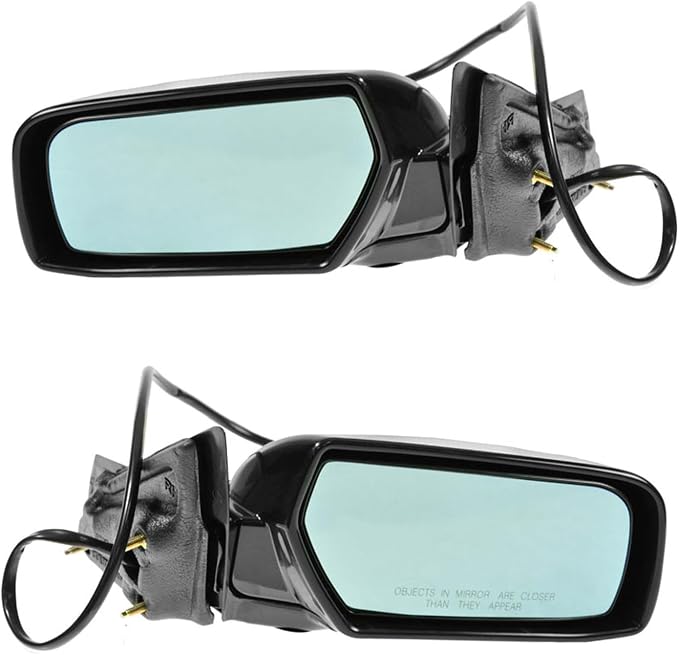 2 Piece Driver and Passenger Side Mirror Assembly Set Electric Adjustment Heated Memory Black Compatible with 2003-2007 Cadillac CTS GM1320357 GM1321357