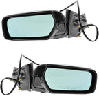2 Piece Driver and Passenger Side Mirror Assembly Set Electric Adjustment Heated Memory Black Compatible with 2003-2007 Cadillac CTS GM1320357 GM1321357
