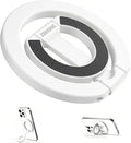 Magnetic Phone Ring for MagSafe Dual-Sided Magnetic Phone Grip Magnet Phone Stand Grip Compatible with iPhone 17/16/15/14/13 Pro Max Plus Mag Safe Accessory for Car Mounts (White)