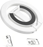Magnetic Phone Ring for MagSafe Dual-Sided Magnetic Phone Grip Magnet Phone Stand Grip Compatible with iPhone 17/16/15/14/13 Pro Max Plus Mag Safe Accessory for Car Mounts (White)