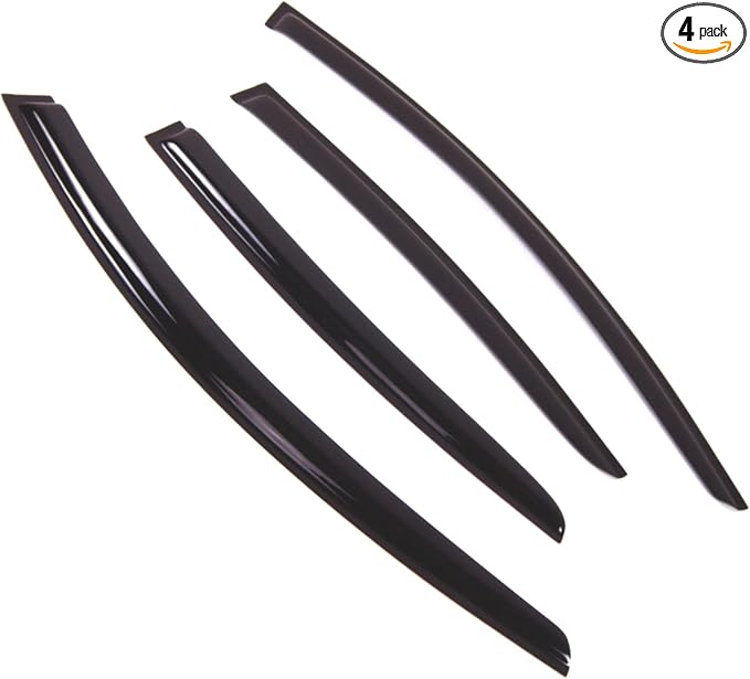 Outside Mount Window Vent Visors Rain Guards Compatible with Buick Regal 2011-2017 | Side Window Wind Deflectors Rain Shields | Smoke Tinted, 4 Pcs Set, DGWV-619