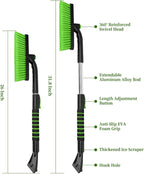 Ice Scraper with Snow Brush for Car Windshield, Upgraded Extendable Snow Brush with Foam Grip for Truck SUV Vehicle Windows