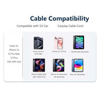 Car Carplay Cable for iPhone 16 17 Air 15 USB A to USB C Cable for iPhone 17 16 15 Plus, iPhone 17 16e 16/15 Pro, iPhone 16 15 17 Pro Max for Carplay Type C Cord,iPad usb C 10th Gen iPad 6 Charger 3ft