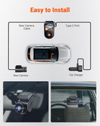 S1 Pro Dash Cam Front and Rear, 60FPS STARVIS 2 Dash Camera, PlatePix™ Tech, AI Dual Dash Cam with ADAS & BSD, Night Vision Car Camera with 5G WiFi, GPS, Voice Control, 24/7 Parking Mode