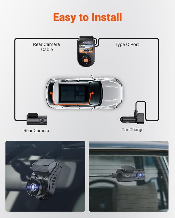 S1 Pro Dash Cam Front and Rear, 60FPS STARVIS 2 Dash Camera, PlatePix™ Tech, AI Dual Dash Cam with ADAS & BSD, Night Vision Car Camera with 5G WiFi, GPS, Voice Control, 24/7 Parking Mode