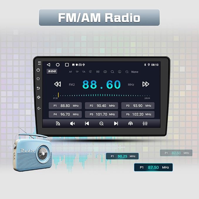 Car Radio Stereo Upgrade for Jeep Wrangler JK 2007-2018 Dodge Ram Android 13 with Wireless CarPlay Android Auto