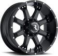 991B ASSAULT Wheel Black 18X9"5X150 Bolt Pattern +25mm Offset/(6"B/S) 8 Spoke Aluminum Passenger Car Wheels, Full Size Replacement Black Car Rims