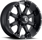 991B ASSAULT Wheel Black 17X9"6X139.7 Bolt Pattern +25mm Offset/(6"B/S) 8 Spoke Aluminum Passenger Car Wheels, Full Size Replacement Black Car Rims