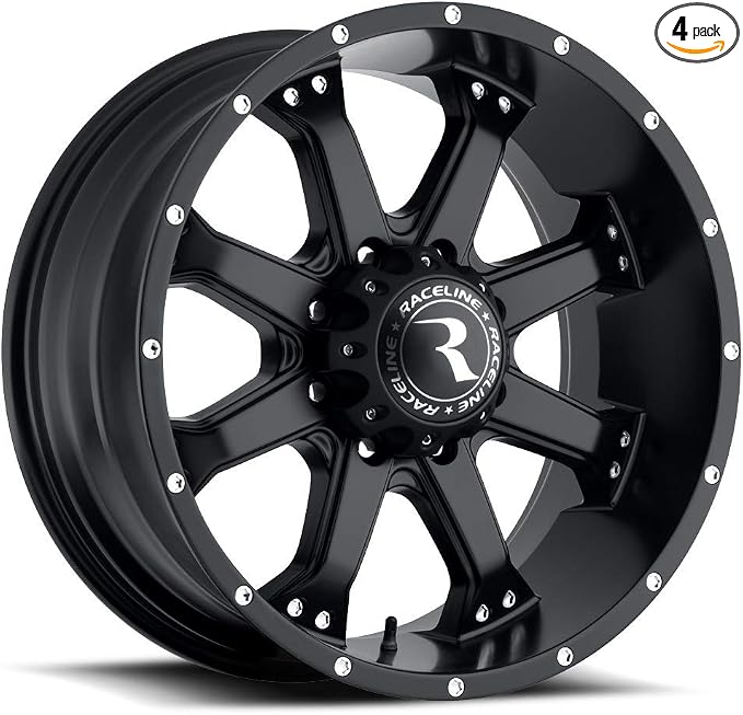 991B ASSAULT Wheel Black 18X9"8X170 Bolt Pattern 0mm Offset/(5"B/S) 8 Spoke Aluminum Passenger Car Wheels, Full Size Replacement Black Car Rims