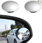 2 PCS Car Blind Spot Mirror, Round HD Glass Convex 360° Rotating Wide Angle Side Mirror, Frameless Car Blindspot Mirror with Self Adhesive for Larger Image and Traffic Safety