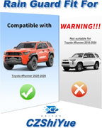 in-Channel Rain Guards Fit for Toyota 4Runner 2025-2026 Window Rain Guard Extra Durable Window Deflectors Visor 4 Runner Window Vent Visors Vent Shades Exterior Car Accessories
