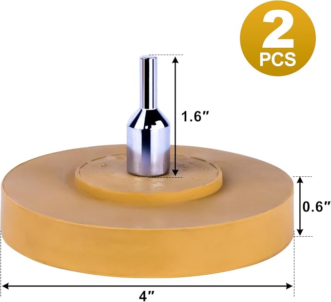 2 Pack Eraser Wheel Decal Remover Eraser Wheel Adhesive Remover with Adapter 4 Inch Rubber Eraser Wheel for Drill Removes Car Decal Vinyl Tape Graphics Pinstripe Sticker Remover | Fast Decal Removal: Efficiently Removes Car Decals, Vinyl, and Pinstripe...