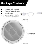 2PCS LED Car Cup Holder Lights, Light up Car Coasters for Cup Holders 7 Color-Changing Light Up Cup Holder Insert Coasters, Waterproof Car Accessories for Teens, Car Gifts for Men & Women