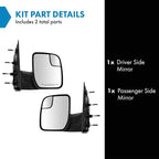 Driver and Passenger Side Mirror Assembly Set Manual Foldaway Textured Compatible with 2010-14 Ford E-150 E-250 2010-14 Ford E-350 Super Duty E-450 Super Duty