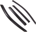 WD2-762 Dark Smoke 4 Pcs Set Window Visor (Outside Mount) Deflector Rain Guard Compatible with 2011-2017 Jeep Compass