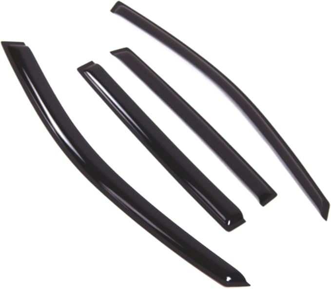 WD2-762 Dark Smoke 4 Pcs Set Window Visor (Outside Mount) Deflector Rain Guard Compatible with 2011-2017 Jeep Compass