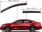 Extra Durable Clip-on in-Channel Auto Vent Window Visor, Fits 2013-2018 Nissan Altima Sedan, UV Protection Rain Guard, Original Wind Deflector, No-Drill Easy Install, Dark Smoke, 4-Pcs