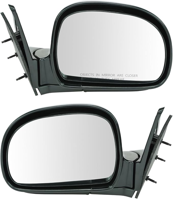 2 Piece Driver and Passenger Side Mirror Assembly Set Manual Adjustment Non-Heated No Memory Black Compatible with 1994-1997 Chevrolet Blazer S10 Pickup GMC S-15 Sonoma 1995-1997 GMC Jimmy