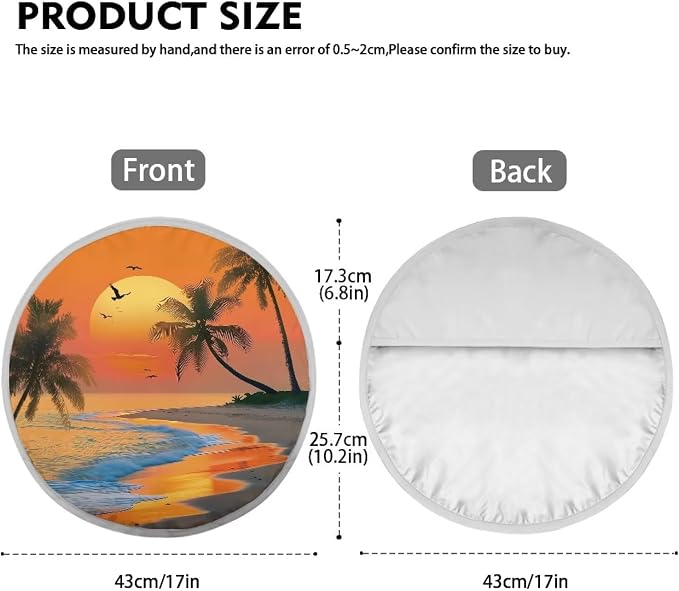 Beach Sunset Palm Tree Steering Wheel Cover Sunshade Sun Shade for UV Protection Easy Installation Auto Interior Protector Reflect UV Sun and Heat and Protect Your Car
