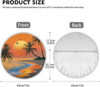 Beach Sunset Palm Tree Steering Wheel Cover Sunshade Sun Shade for UV Protection Easy Installation Auto Interior Protector Reflect UV Sun and Heat and Protect Your Car